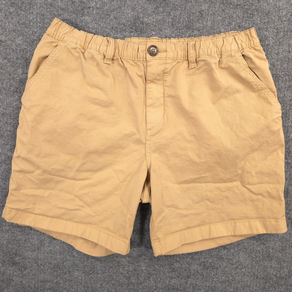 Chubbies Shorts Mens L Khaki Original Stretch Twill Elastic Waist 7" Inseam